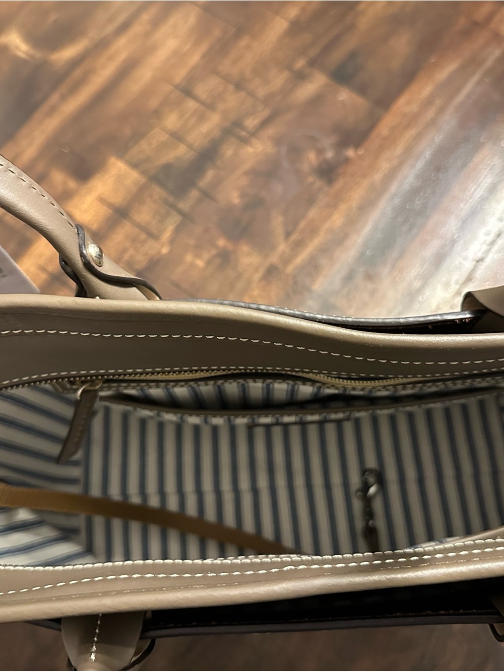Dooney & Bourke Taupe Brown Leather Tote - Picture 5 of 13